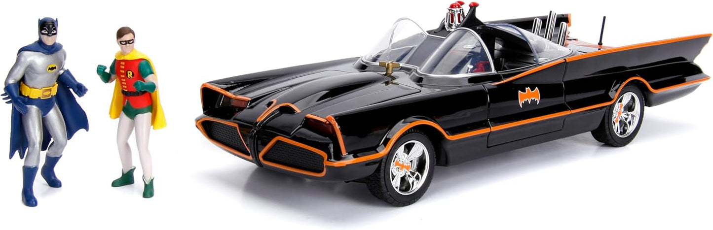 Jada 98625 DC Comics Batmobile Die-cast Car with Batman & Robin Figurine - 1:18 Scale, 100% Metal