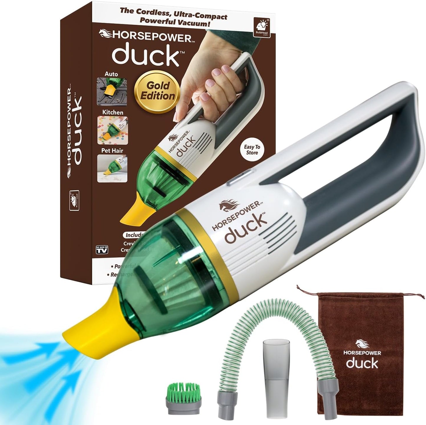 Duck Cordless Vacuum: Gold Edition with Strong Suction