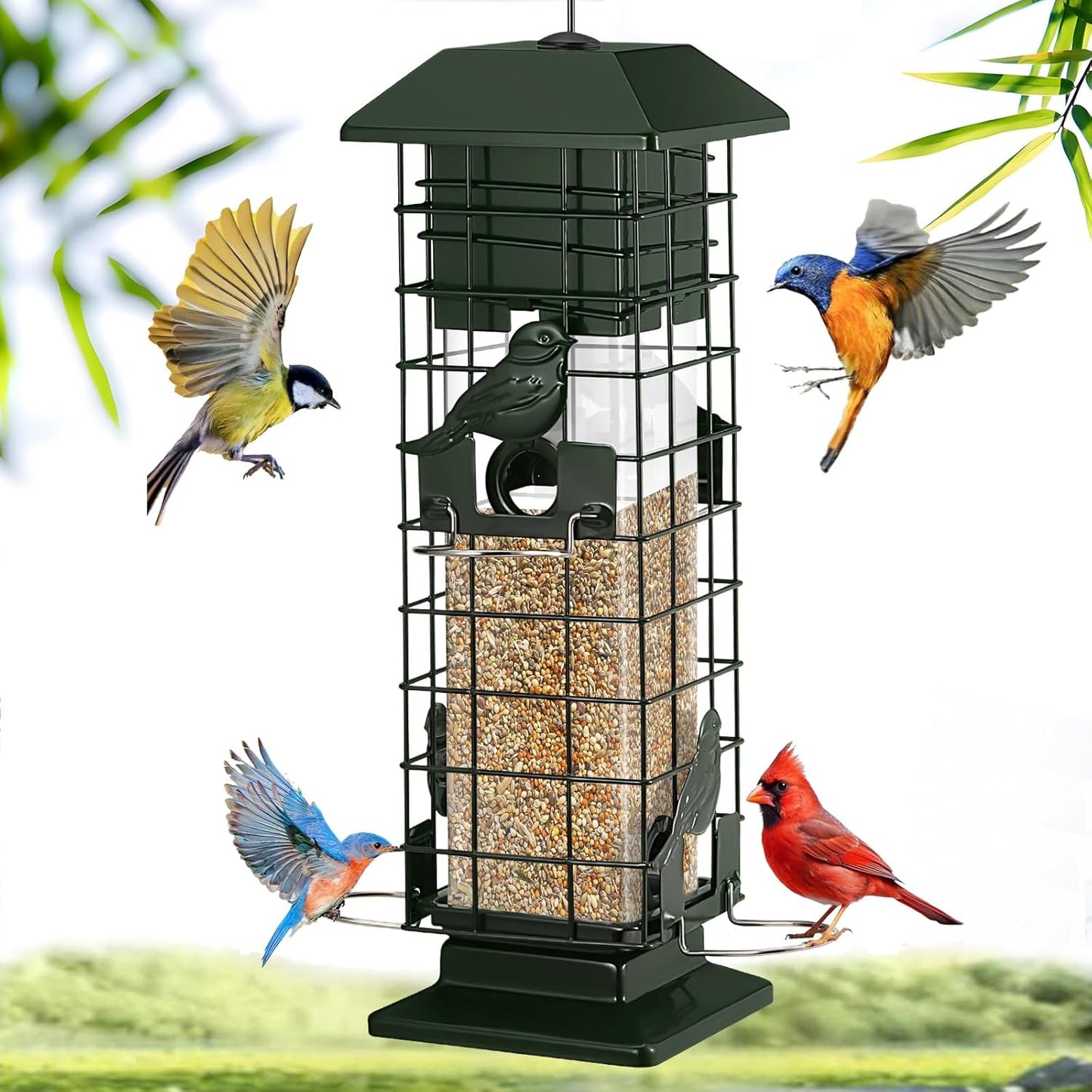 Squirrel Proof Bird Feeder with Weight Activated Perches Design