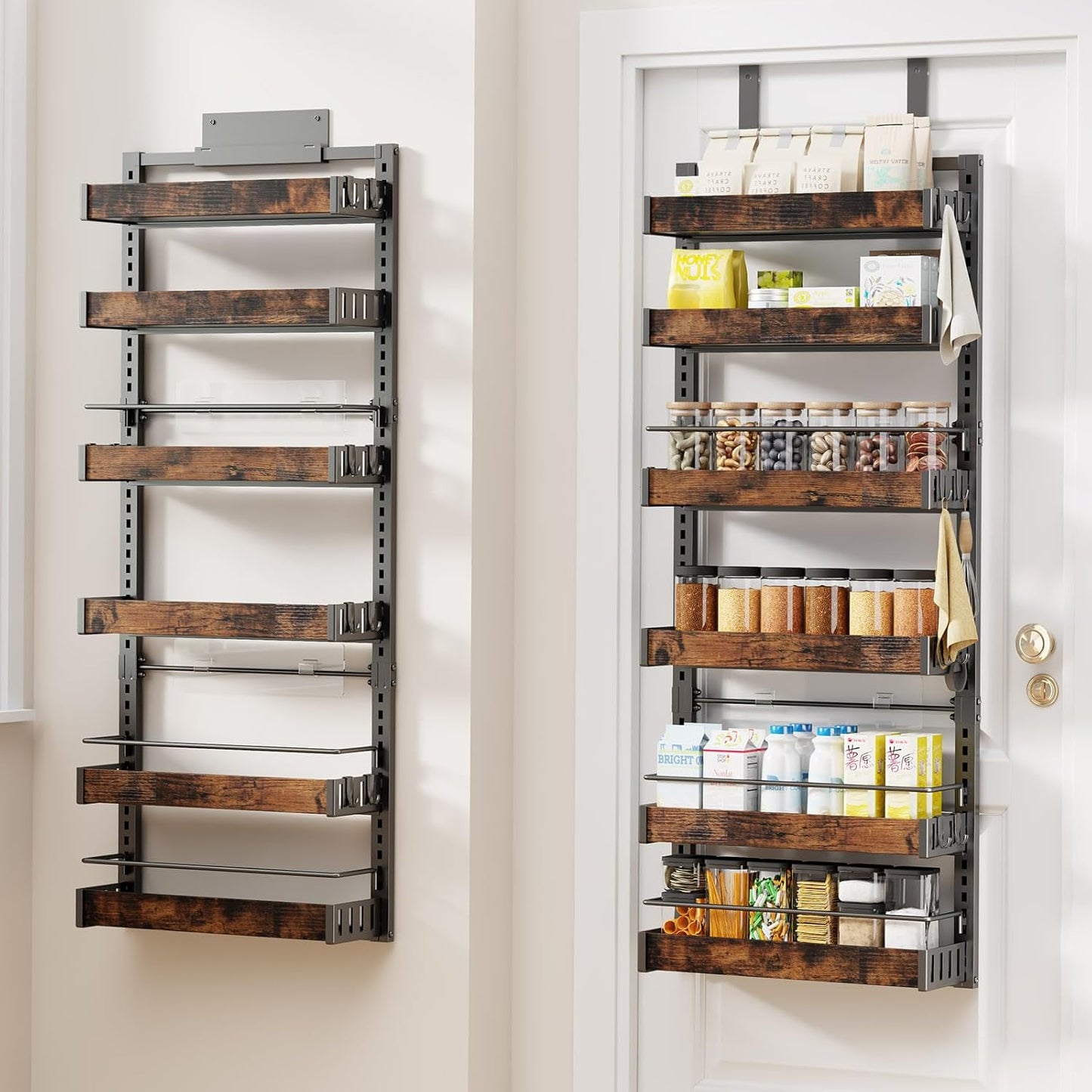6 Tier Over The Door Pantry Organizer for Kitchen Storage