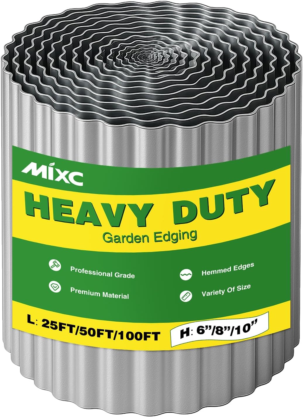 MIXC Corrugated Metal Garden Edging for Lawn and Flower Beds