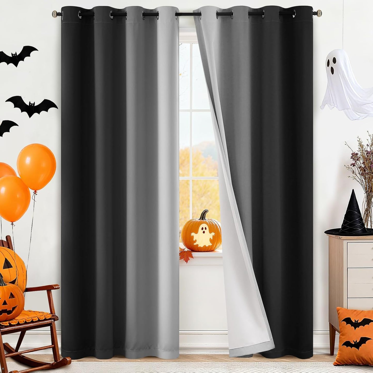 Yakamok 100% Blackout Curtains for Bedroom and Living Room