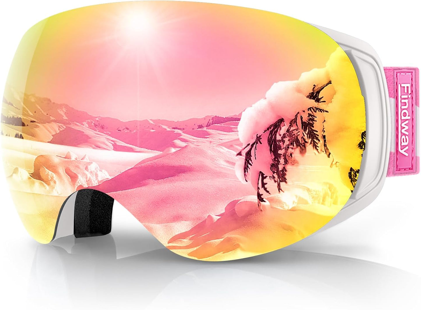 findway Ski Goggles OTG for All Ages with Interchangeable Lenses