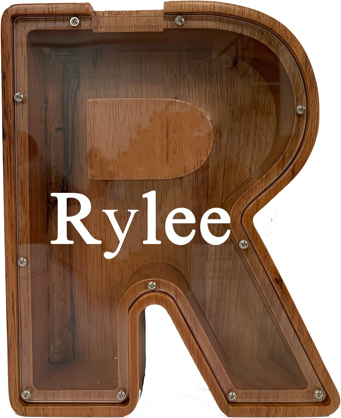 Personalized 12 Inch Extra Large Wooden Letter Piggy Bank for Kids