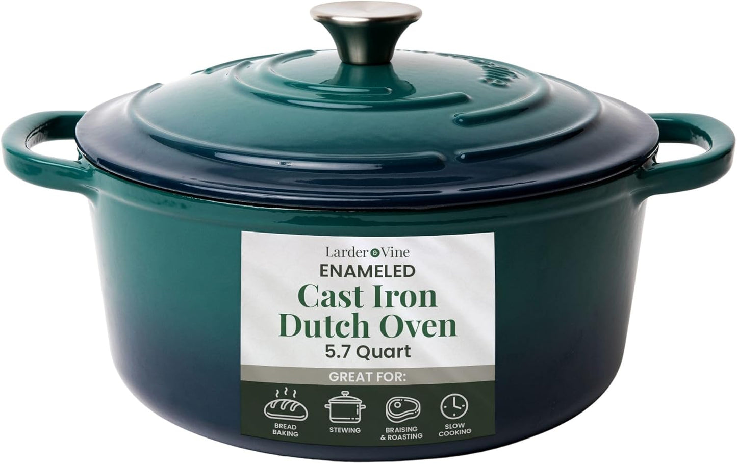 Enameled Cast Iron 5.7qt Dutch Oven Pot for Perfect Bread Baking