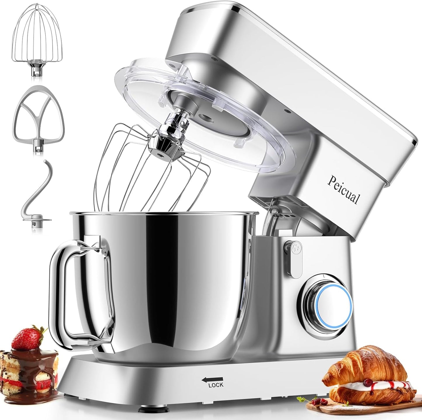 Stand Mixer 6QT with 10+P Speeds for Effortless Baking