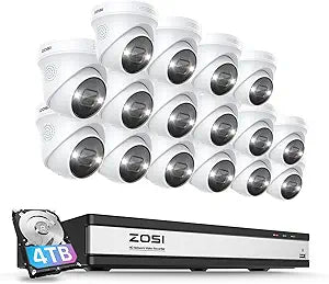ZOSI 4K 16CH PoE Security Camera System with Smart Alerts