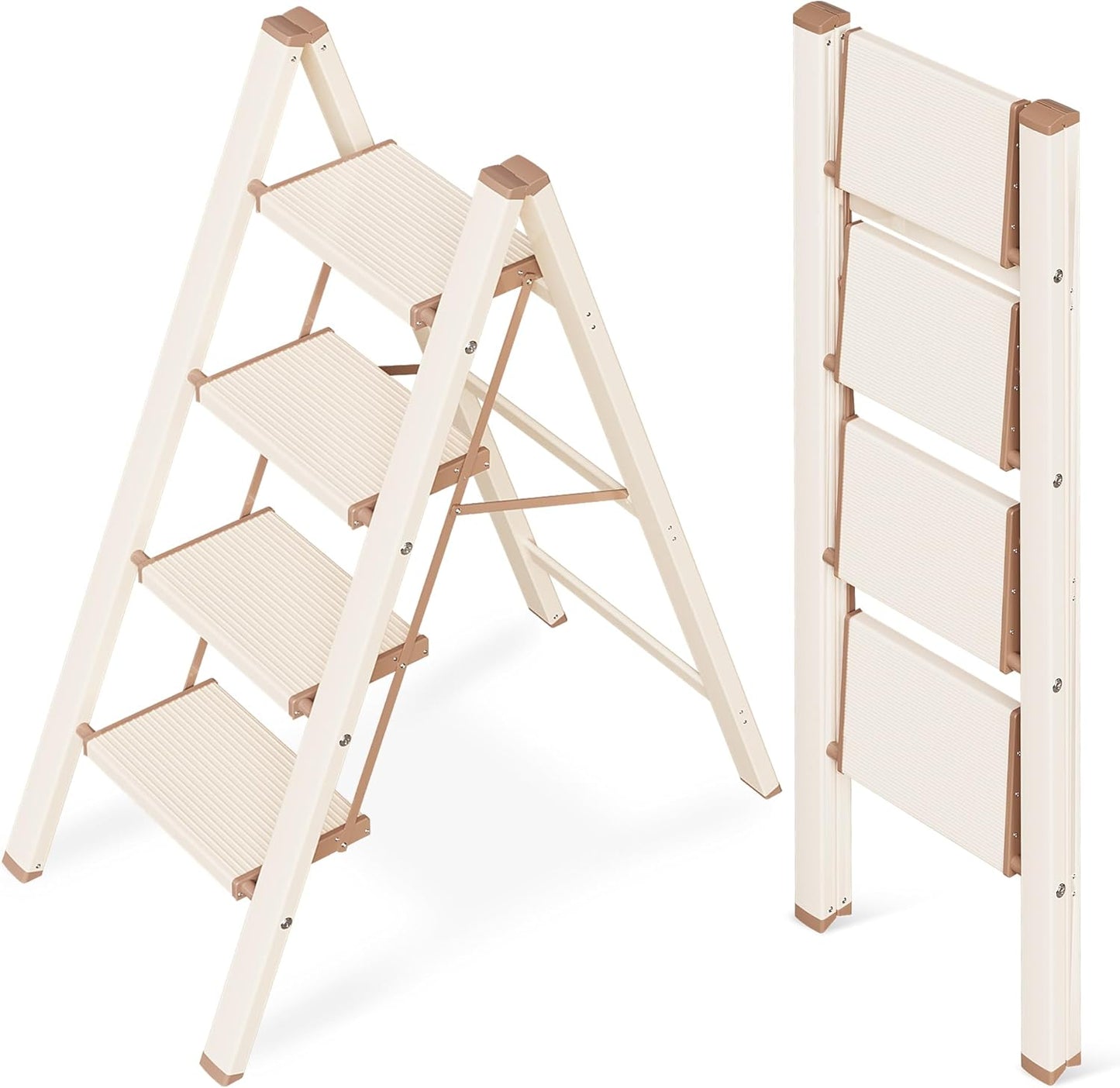 GameGem 4 Step Ladder - Lightweight Folding Step Stool for Home
