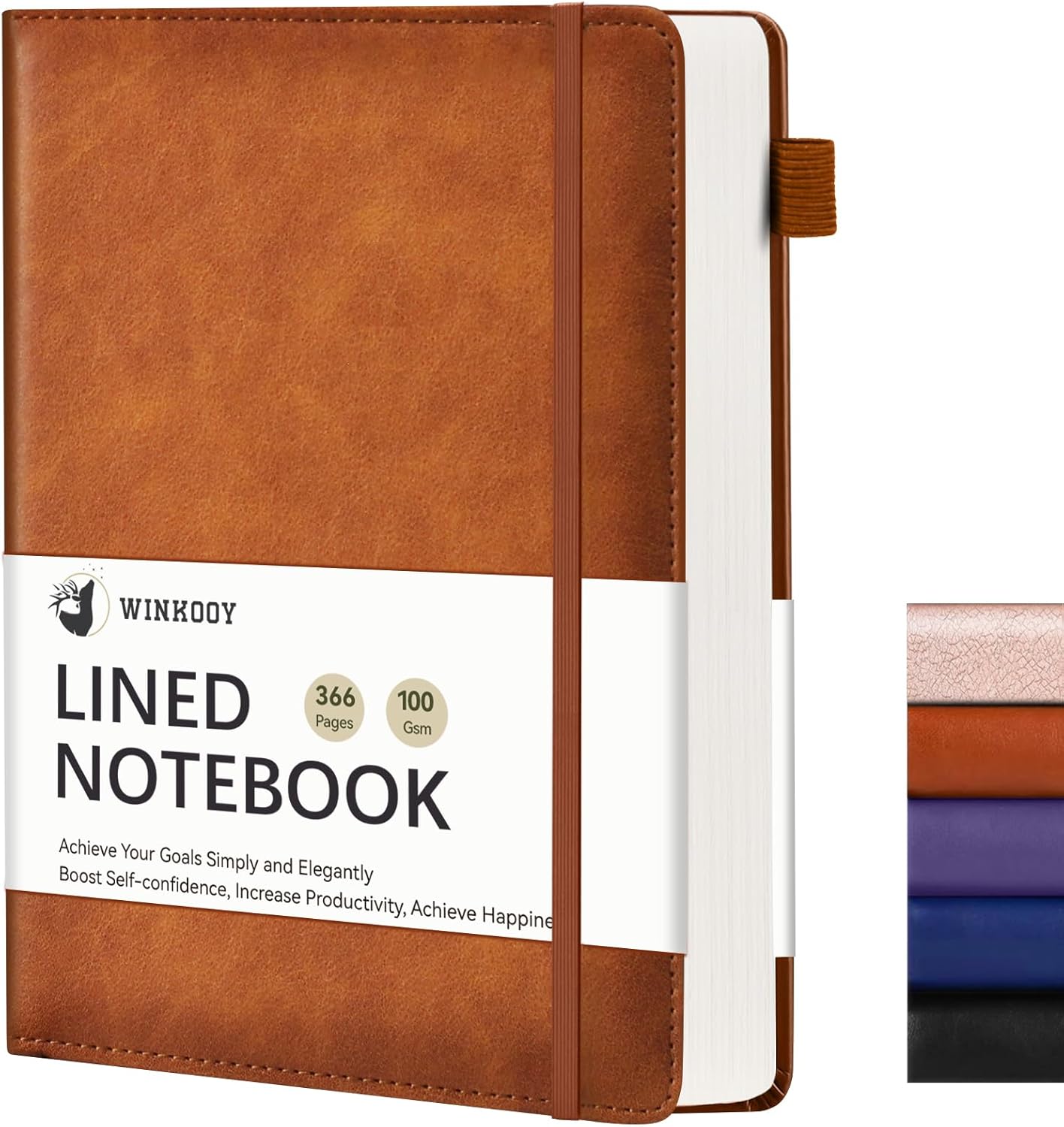 Winkooy A5 Leather Journal - 366 Pages Daily Planner