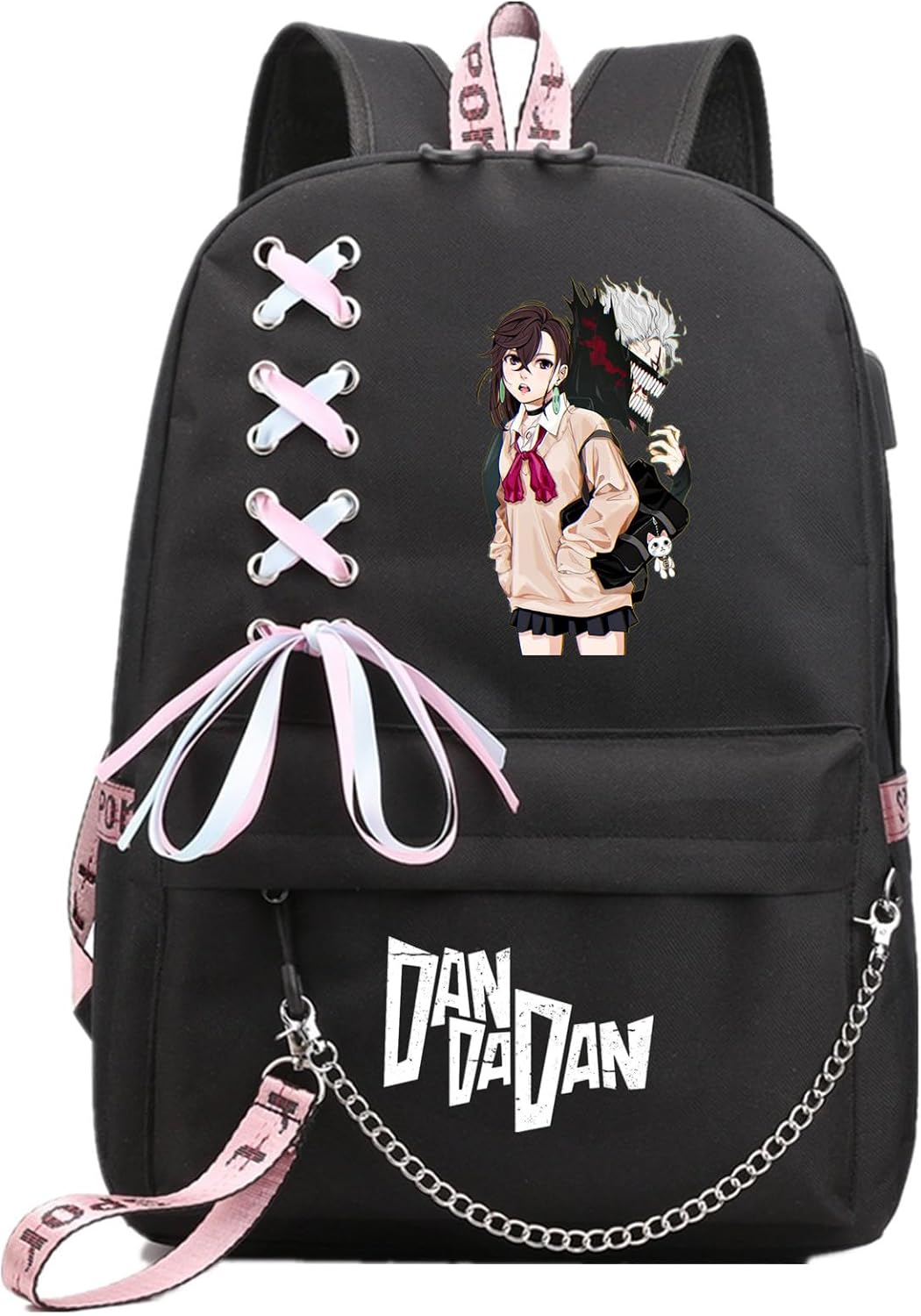 Anime DanDaDan Backpack with USB Port and Headphone Jack