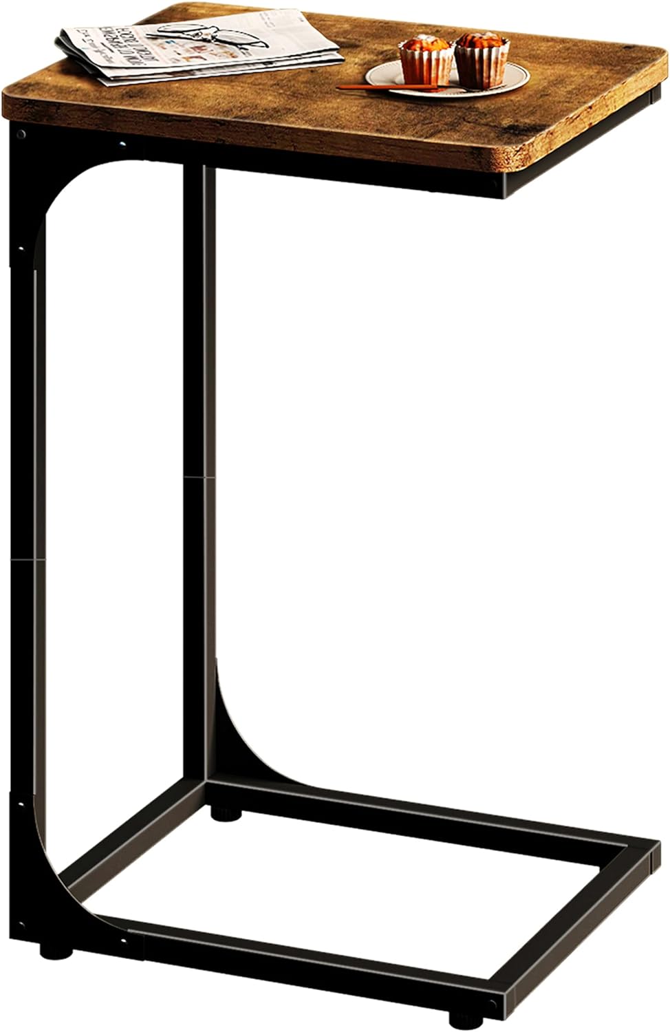 C Shaped Couch Tray End Table for Living Room by QEEIG