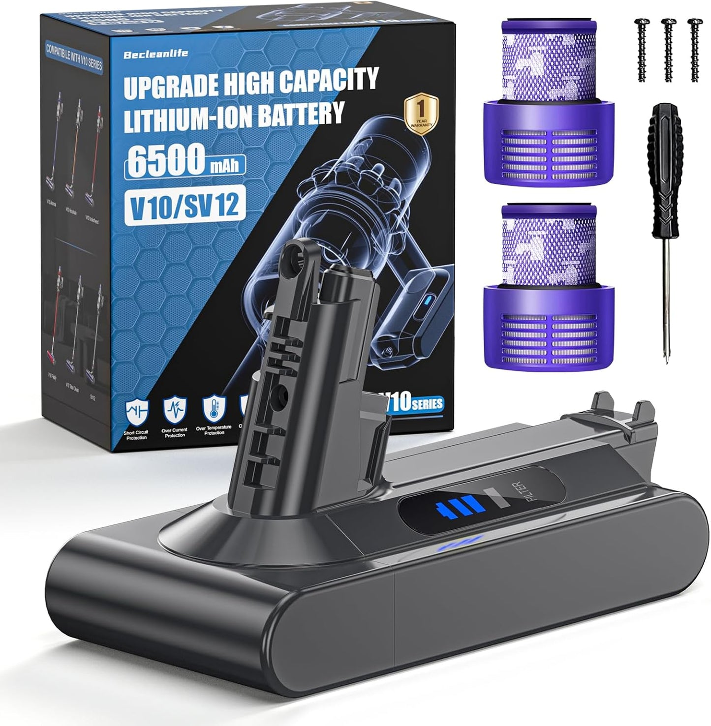 6500mAh V10 Battery Replacement for Dyson V10 Models