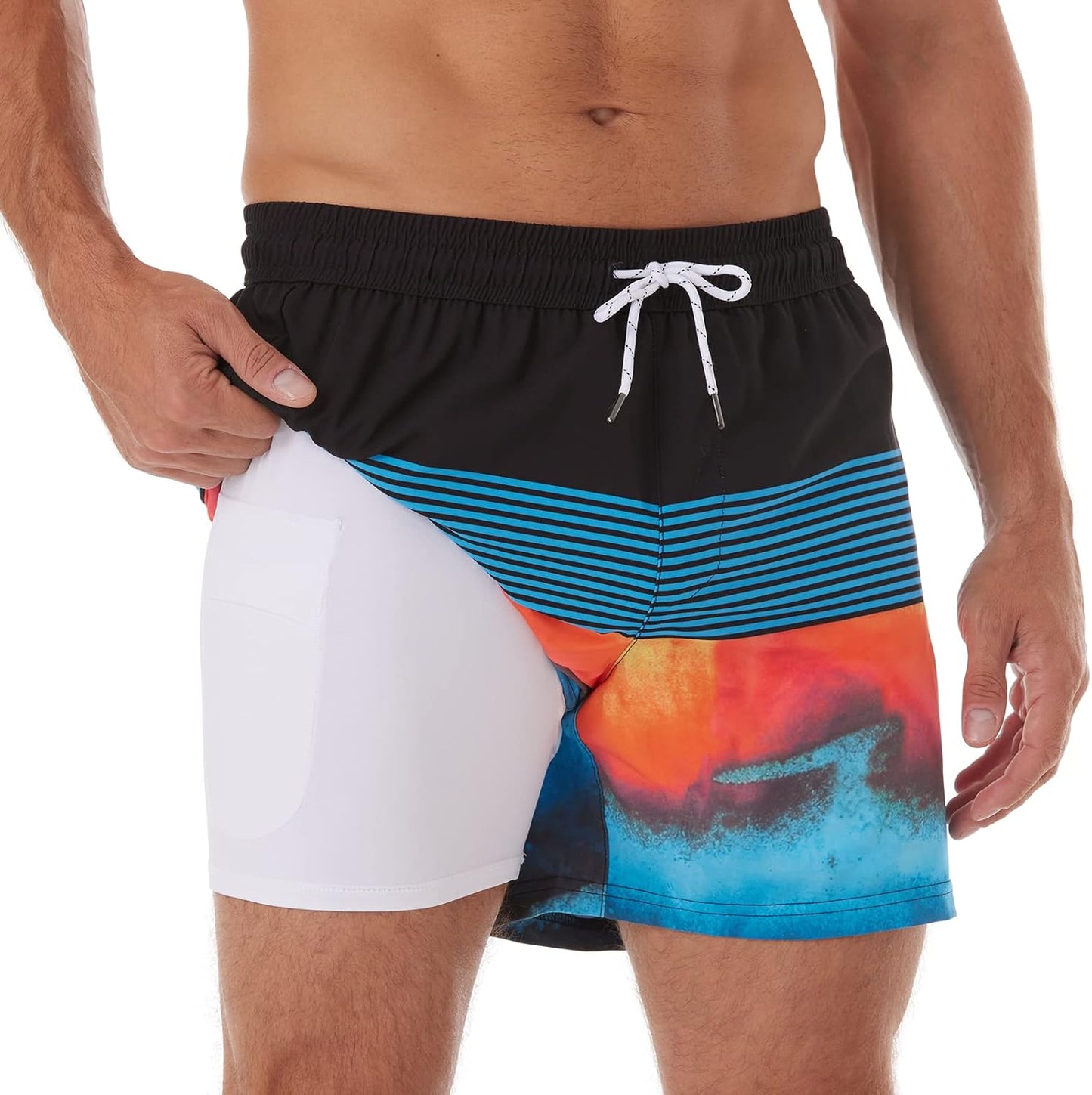 BRISIRA Mens Swim Trunks Quick Dry 5 inch Inseam Beach Shorts