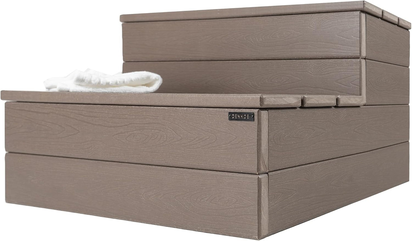 DENKOE Hot Tub Steps - Waterproof, Non Slip, Heavy Duty Design
