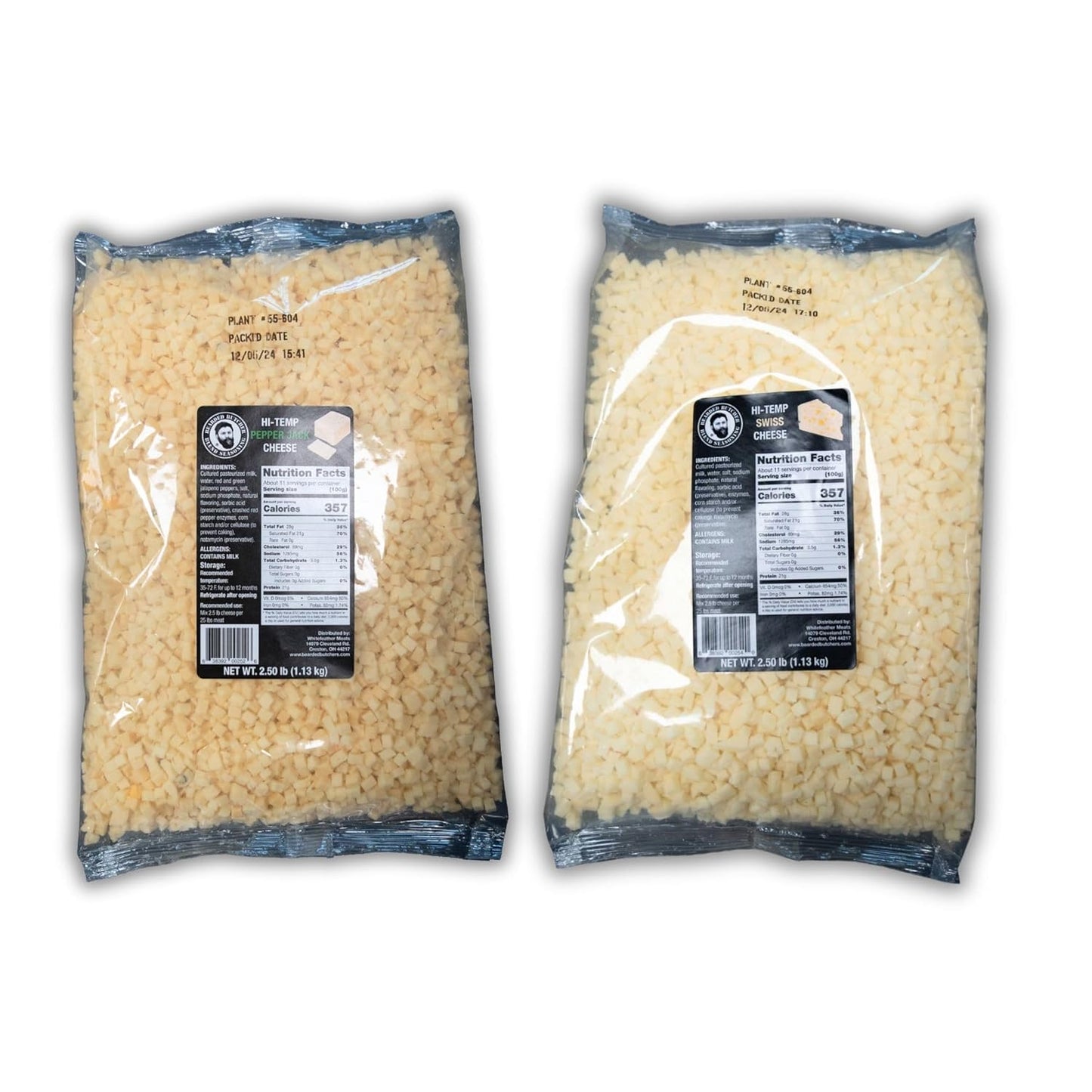 High-Temp Pepper Jack & Swiss Cheese for Sausage Blends