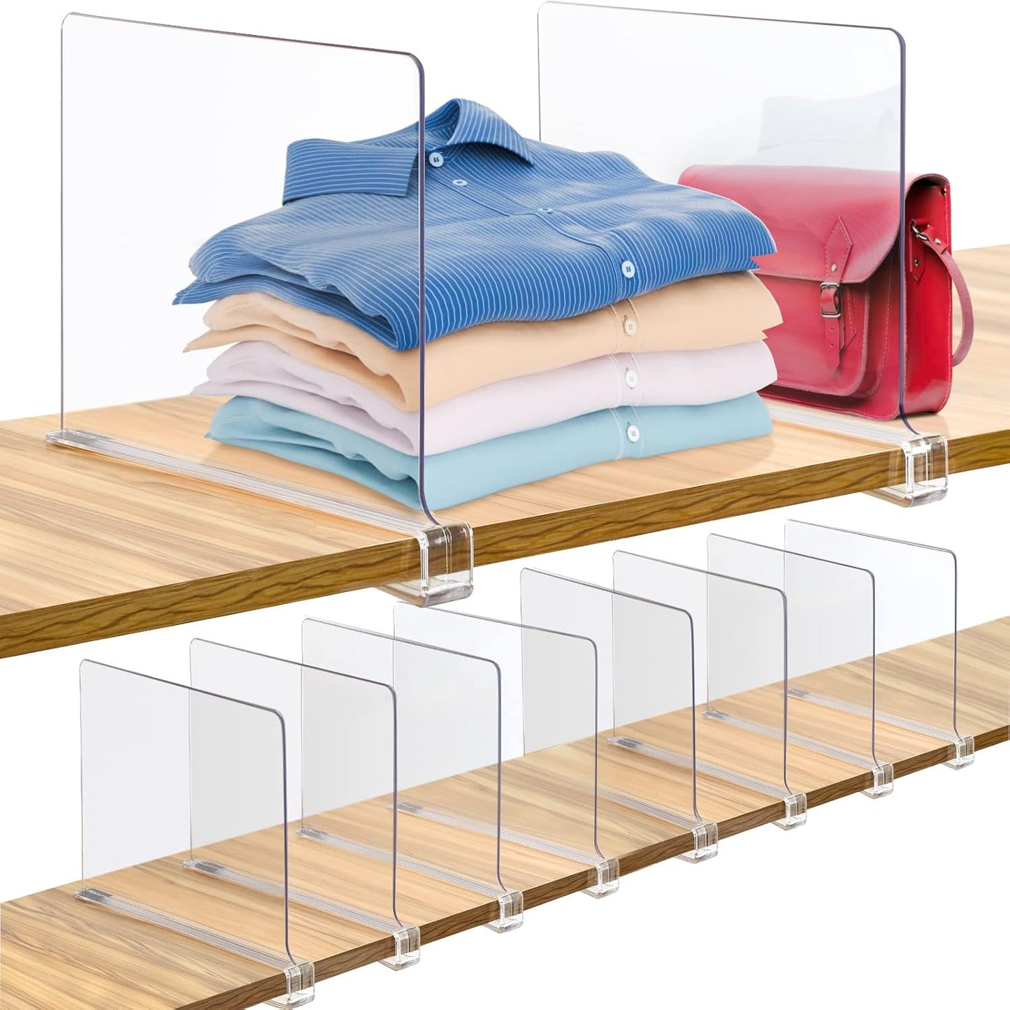 Acrylic Shelf Dividers for Closet Organization and Storage
