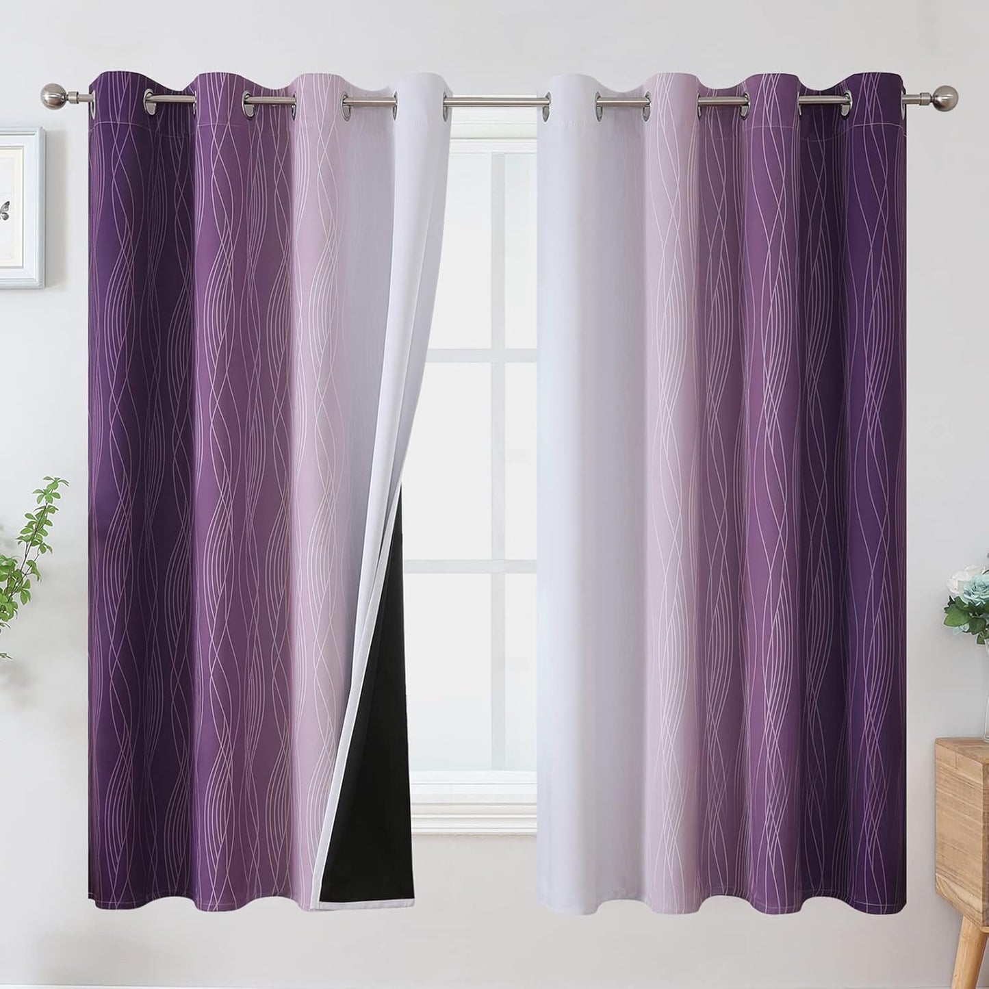 Ombre Blackout Curtains Set for Bedroom by Estelar Textiler