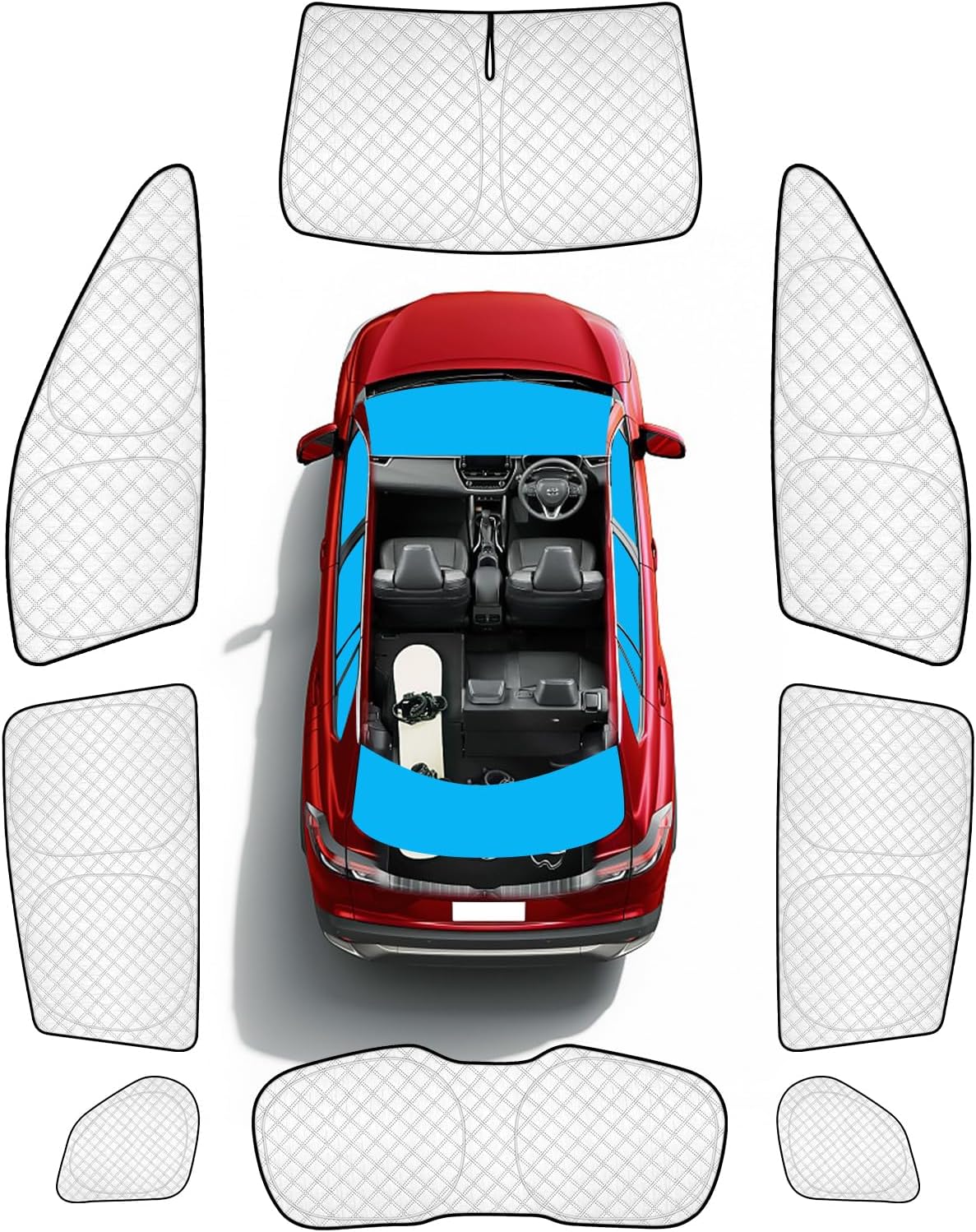 KMF 8pcs Full Window Sun Shades for Toyota Corolla Cross 2022-2025