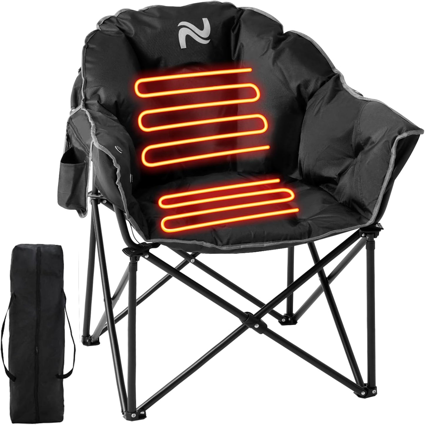 Oversized Heated Camping Chair - Portable, 500 lbs Capacity