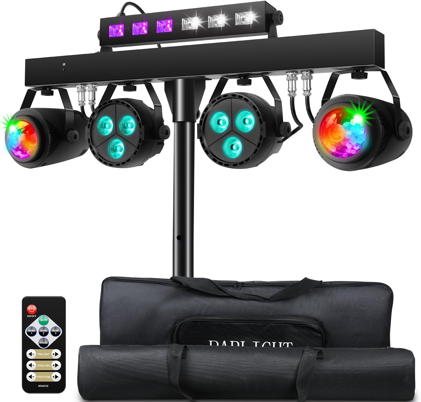 DJ Lights Package with Stand for Parties and Events Lighting