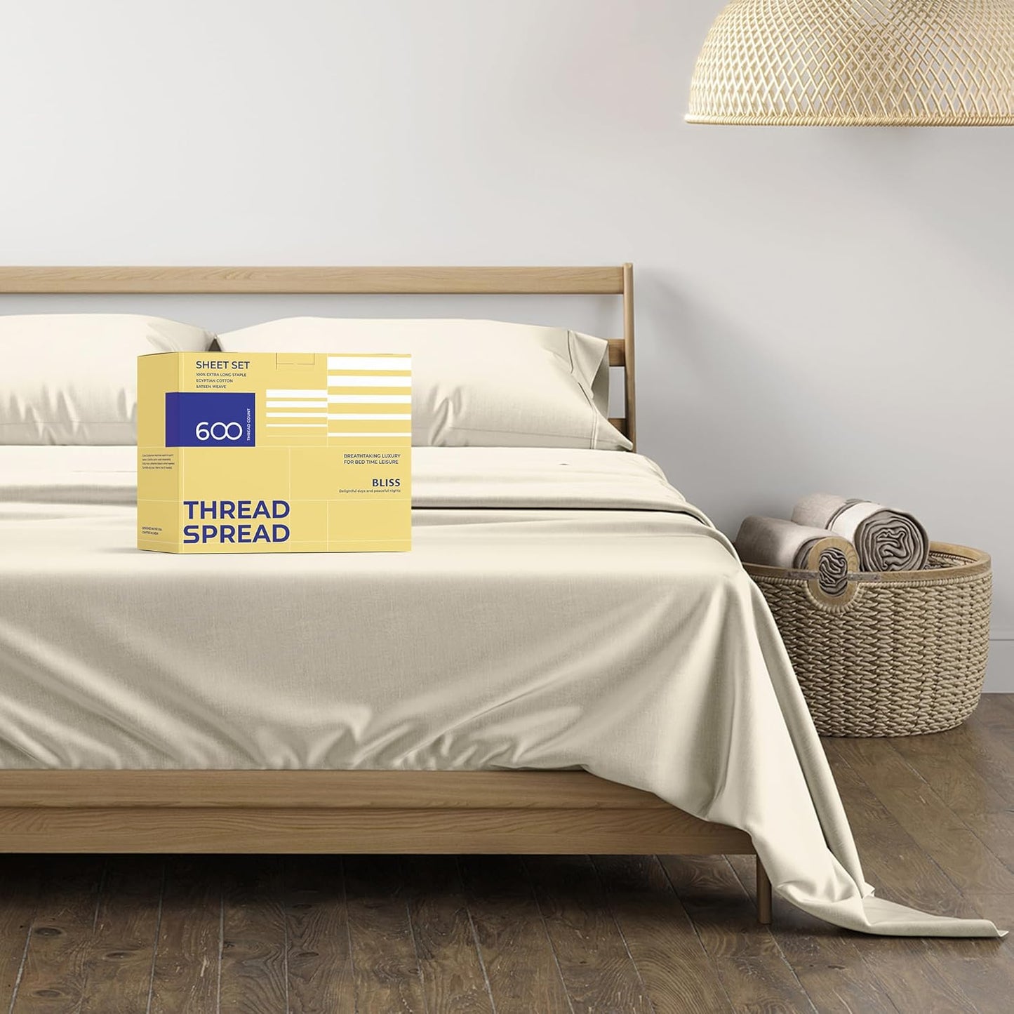 100% Egyptian Cotton Full Size Sheets Set - Luxury Comfort