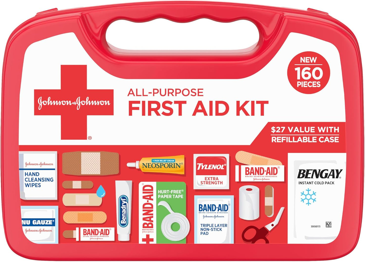 Johnson & Johnson 160-Piece First Aid Kit - Ultimate Portable Protection