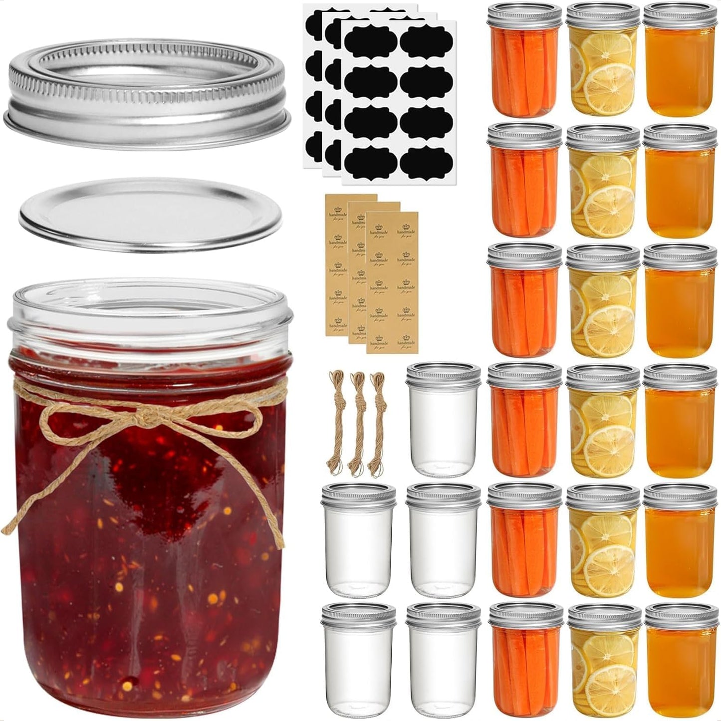Small Mason Jars 8 oz for Homemade Gifts and Storage Needs