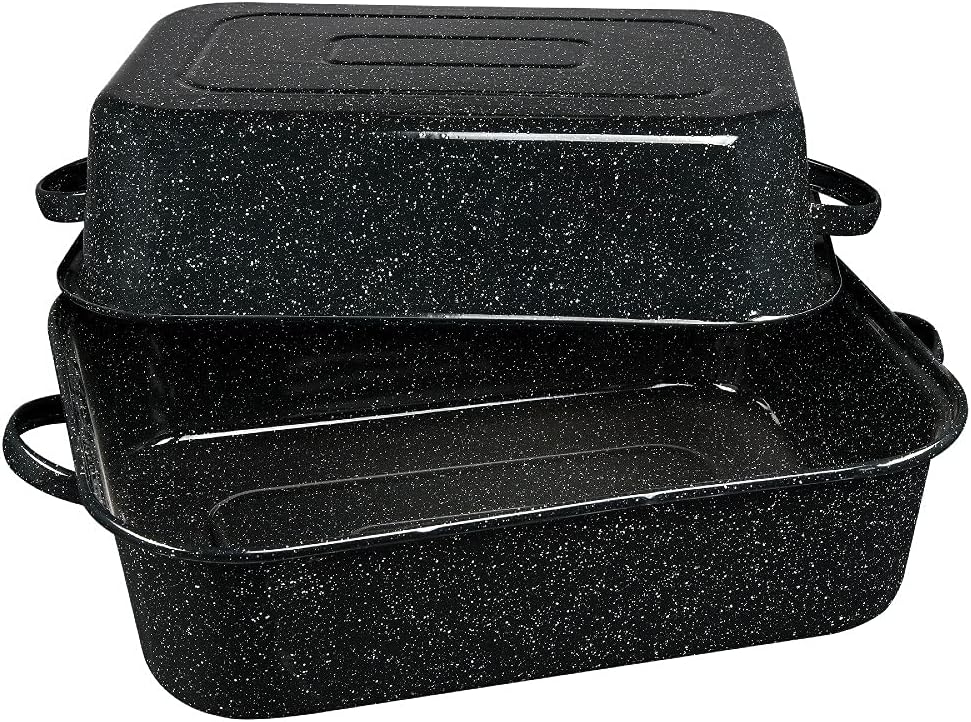Granite Ware 21-Inch Covered Rectangular Roaster for Large Meals