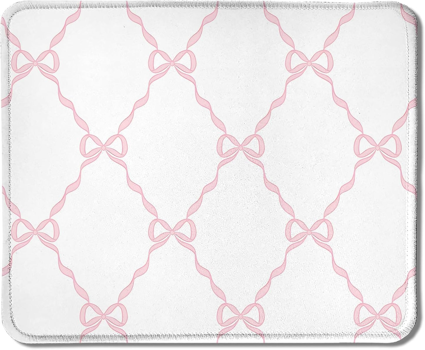Pink Bow Ribbon Mouse Pad - Girly Desk Essential