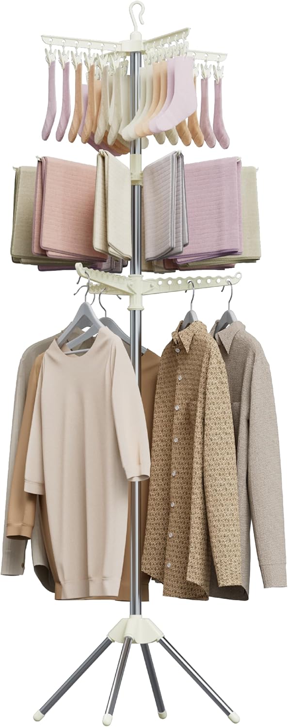 Clothes Drying Rack Foldable 79.5 inch 3 Tier Laundry Rack