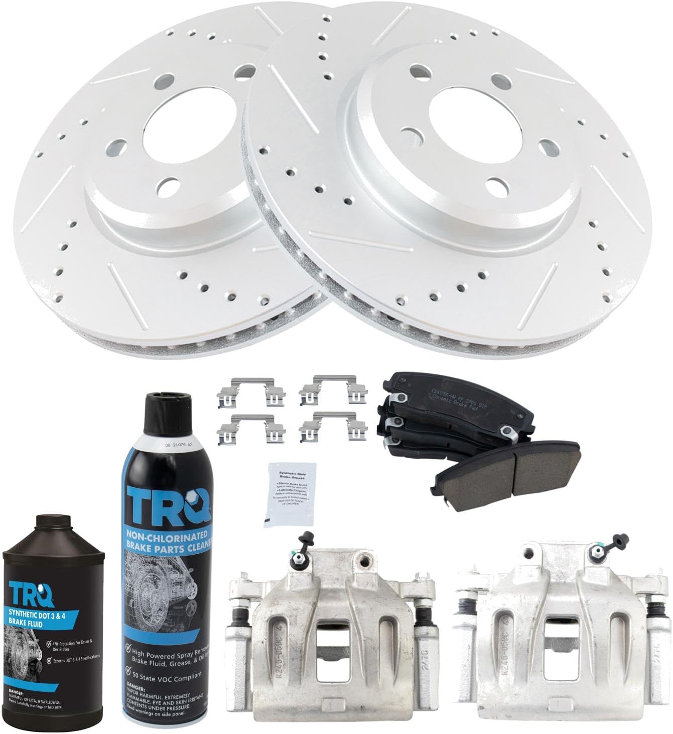 TRQ Front Brake Pad & Rotor Kit for 05-10 Chrysler & Dodge