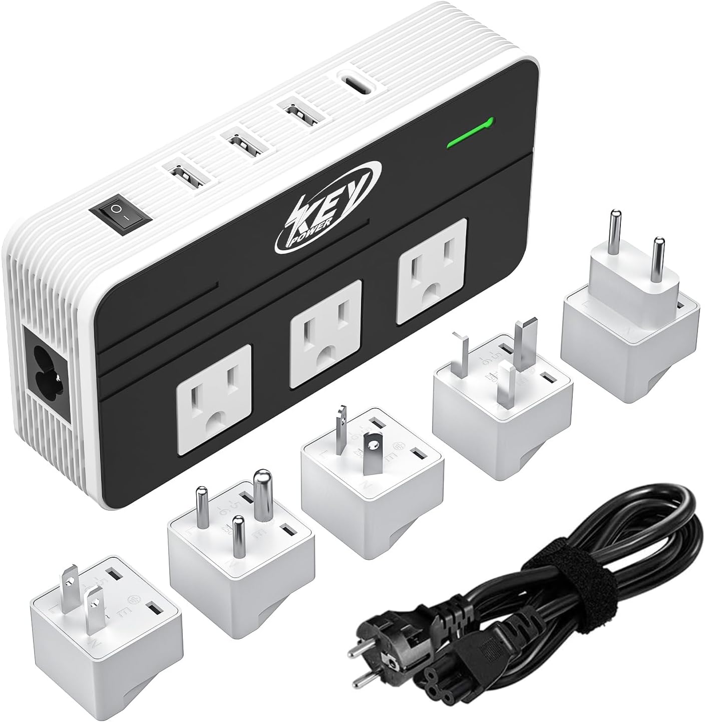 Key Power 230-Watt Step Down Voltage Converter for Travel Use