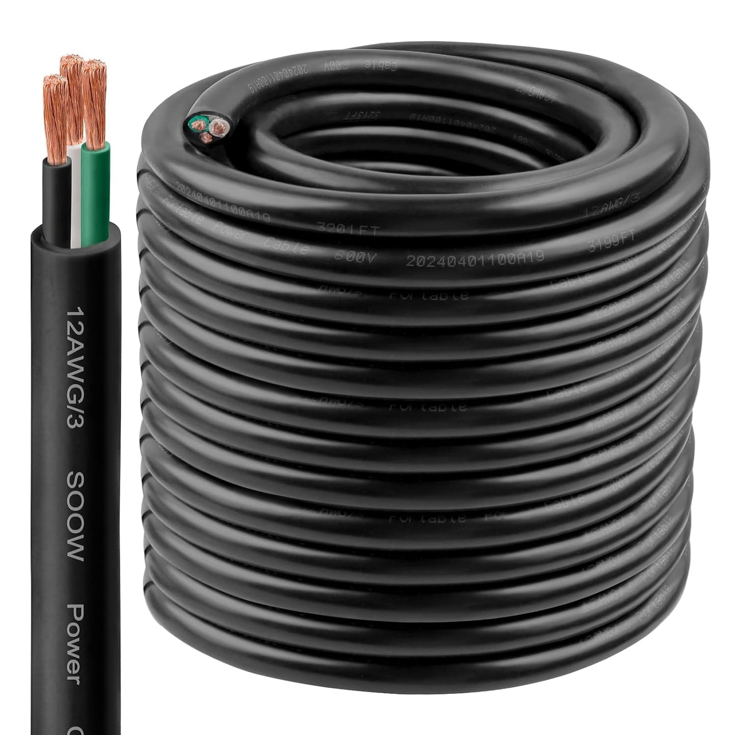12/3 SOOW Wire 150FT - Heavy Duty 12 AWG Power Cable
