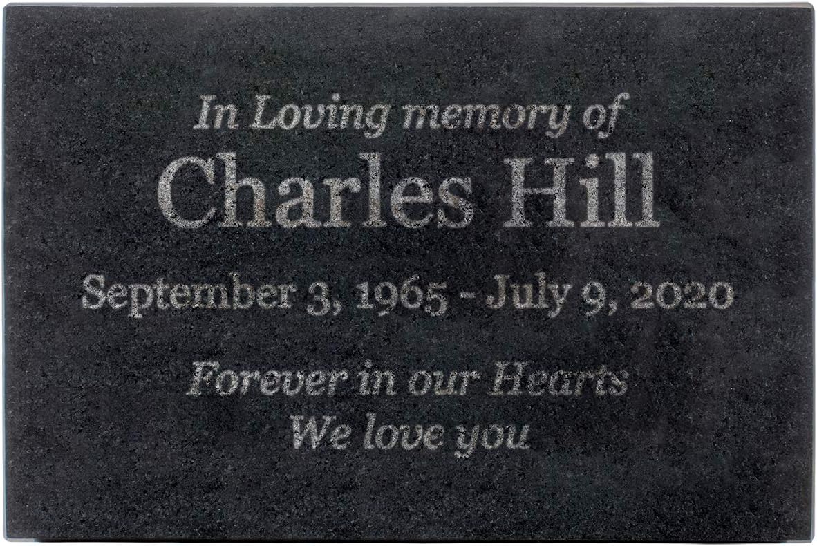 Customized In Loving Memory Black Granite Memorial Plaque Gift
