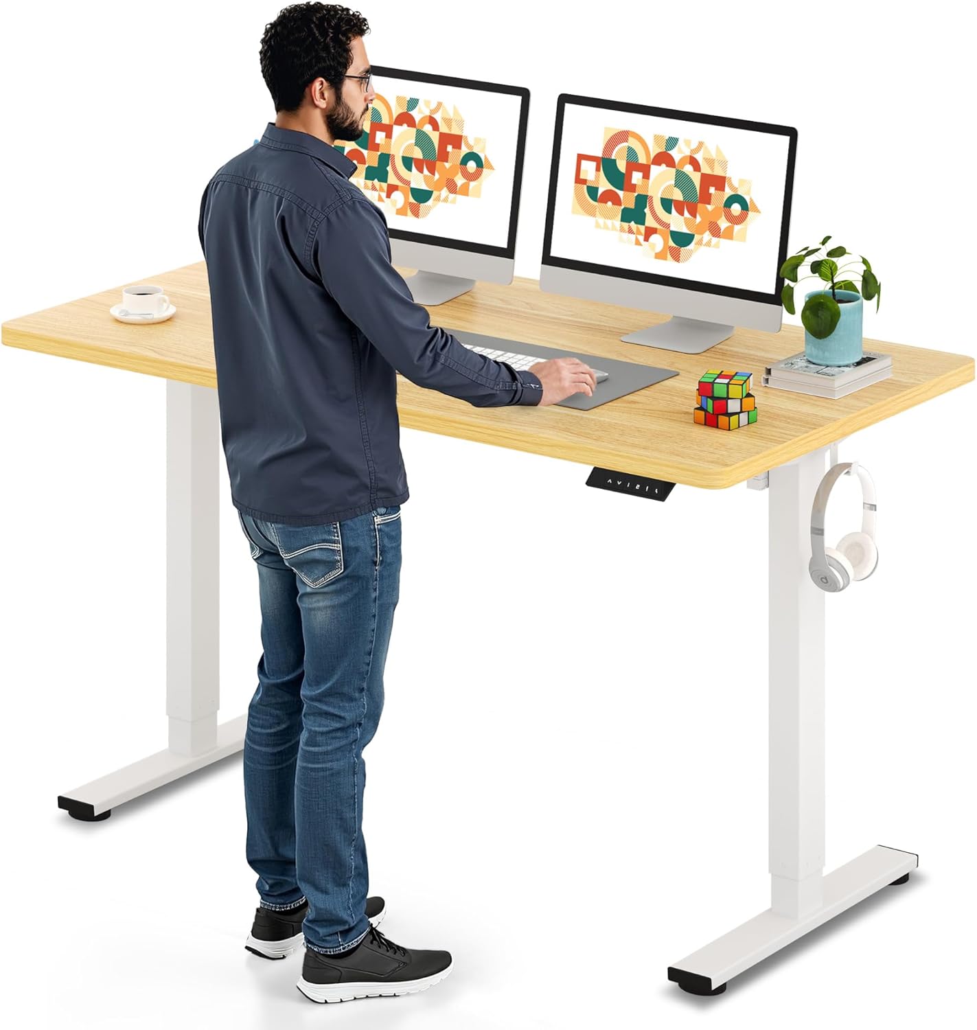 SANODESK Electric Standing Desk 55 x 28 Inches for Home Office