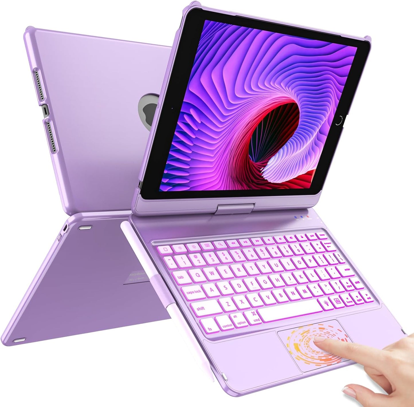 Case with Keyboard for iPad 10.2 - Touch Trackpad & Backlit