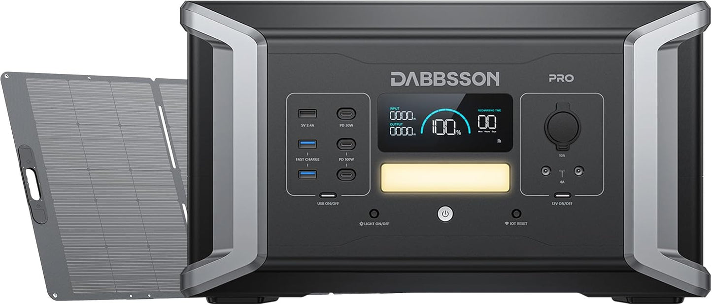 Dabbsson 2000W Power Station: Fast Solar Charging for Camping!