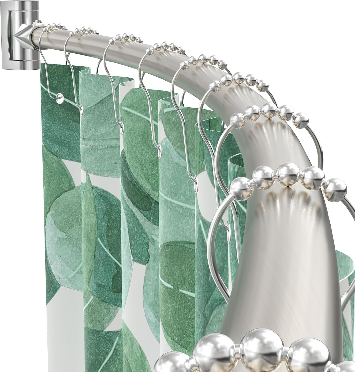 Curved Shower Curtain Rod For Bathroom 38-72 Inches Adjustable
