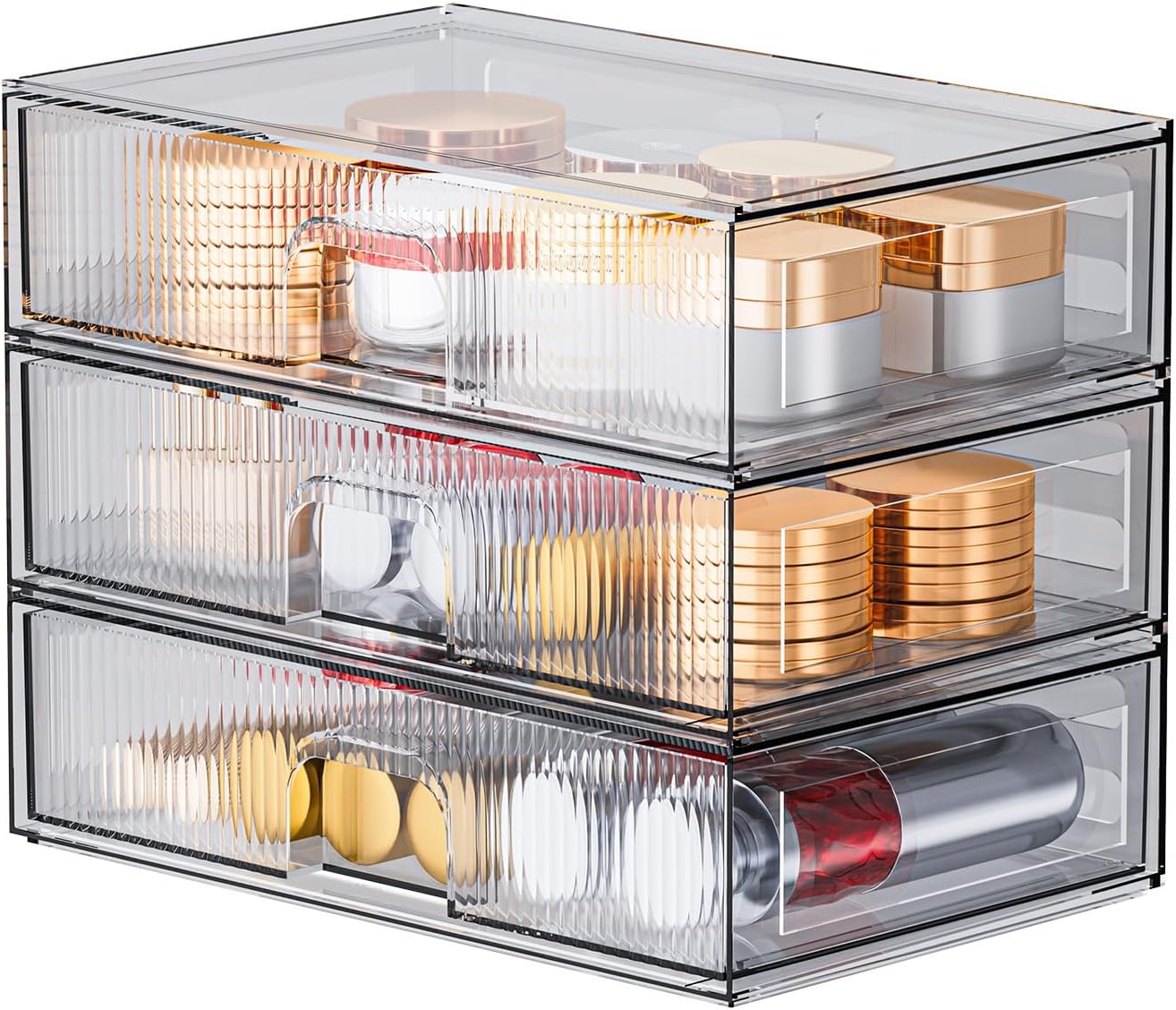 ZHIAI Stackable Storage Drawer Set for Organising Cosmetics