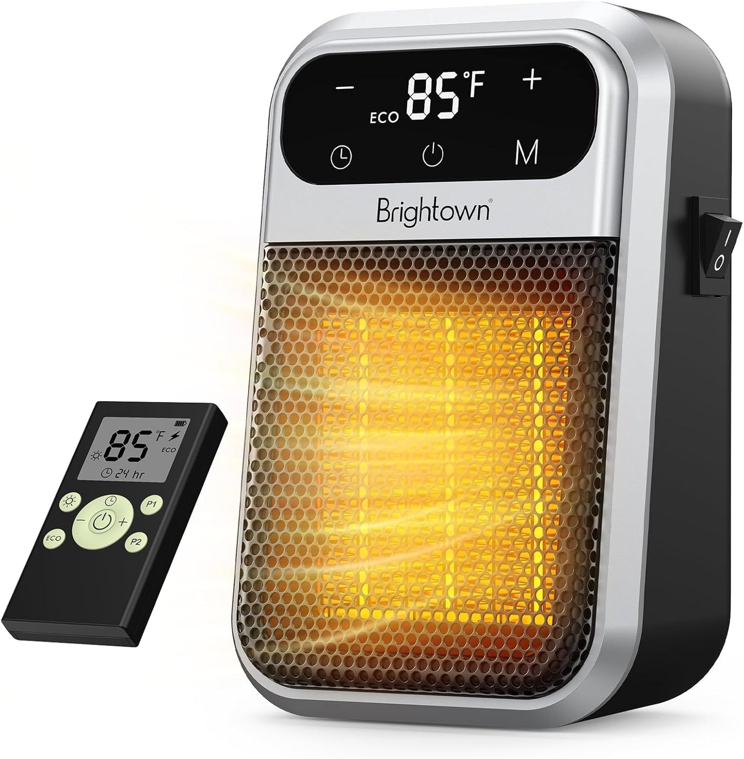 Brightown 800W Plug in Heater with Remote for Indoor Use
