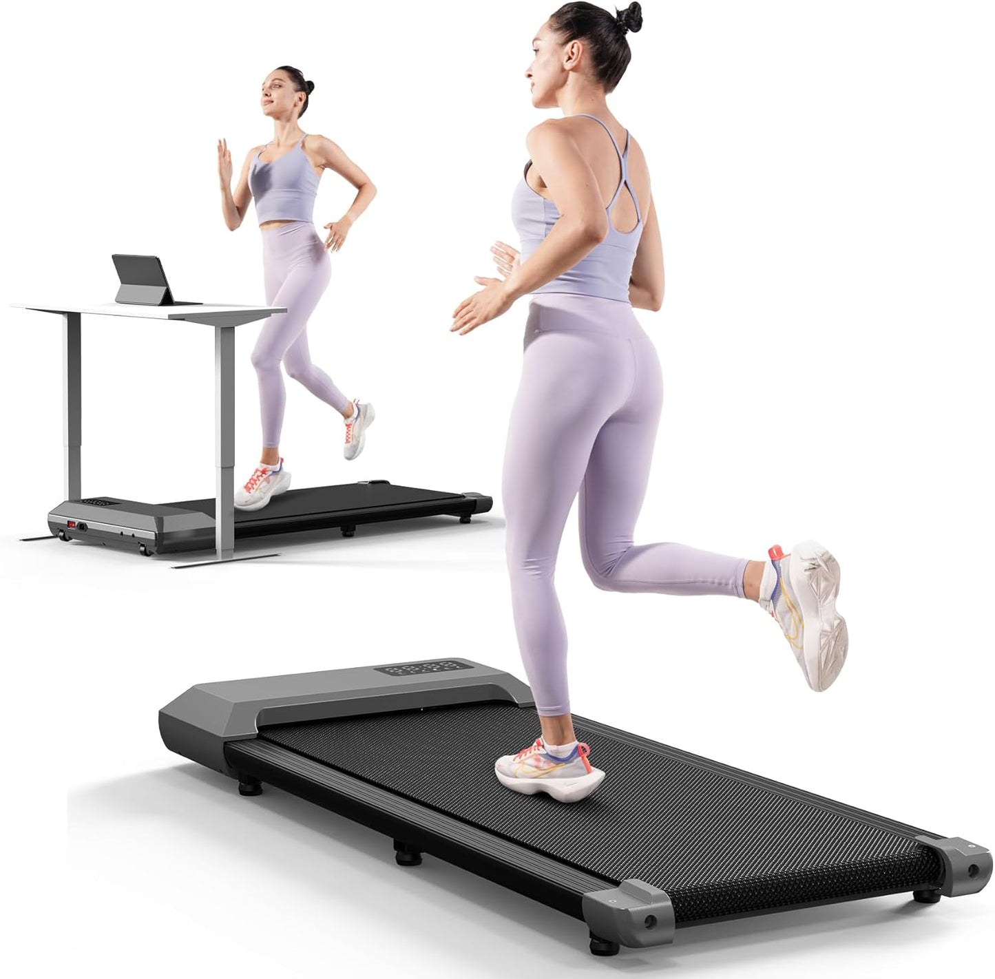 DeerRun 2-in-1 Under Desk Treadmill: Quiet & Portable
