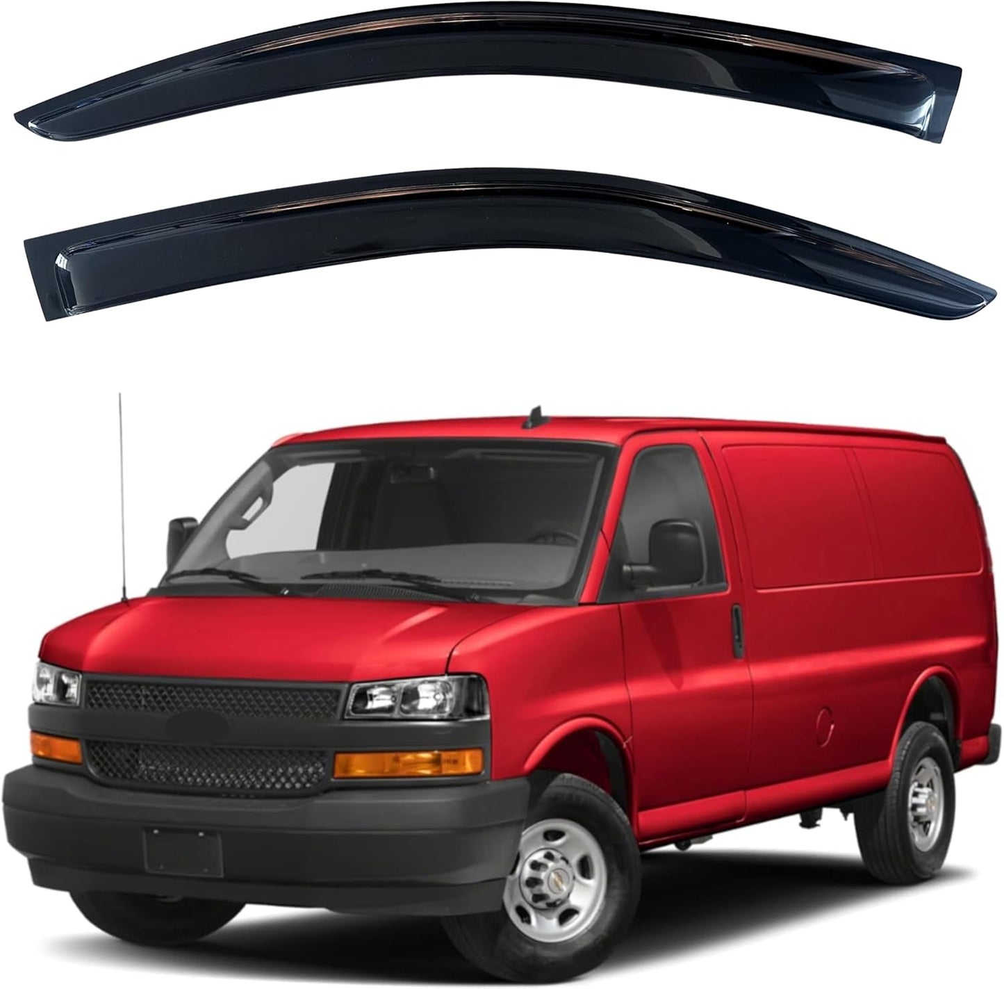 KPY Window Visor for Chevrolet Express Van & GMC Savana 1996-2024