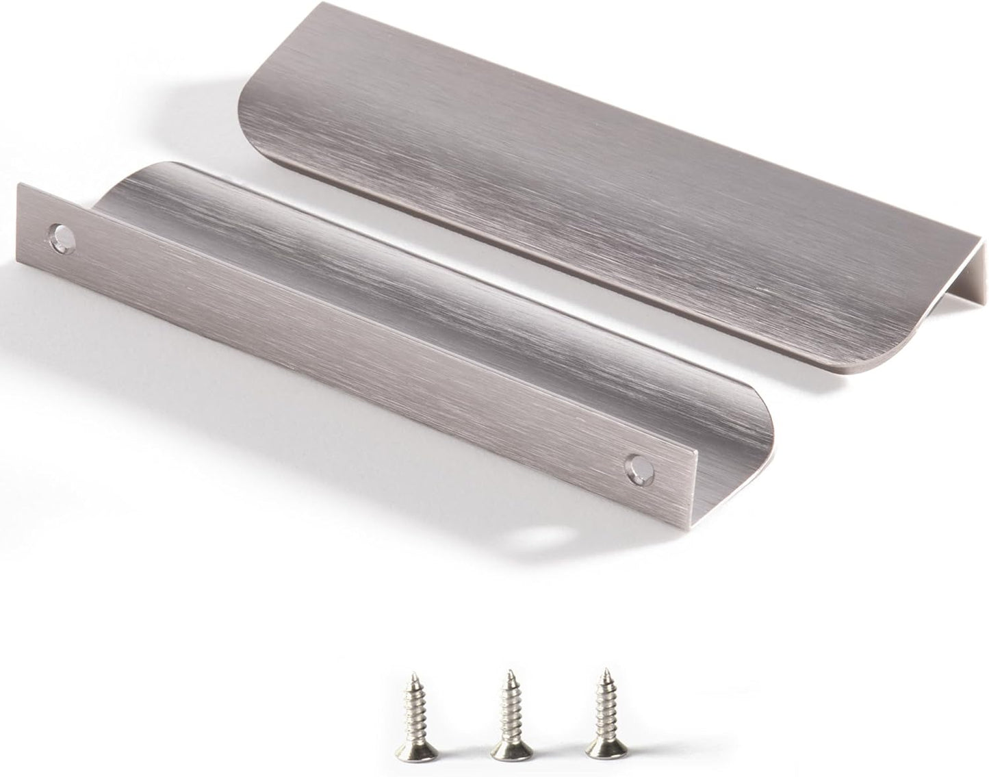 Modern Brushed Nickel Edge Finger Tab Pulls for Cabinets