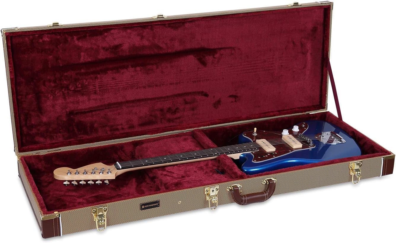 Crossrock Wooden Hardshell Case for Jazzmaster and Jaguar Guitars