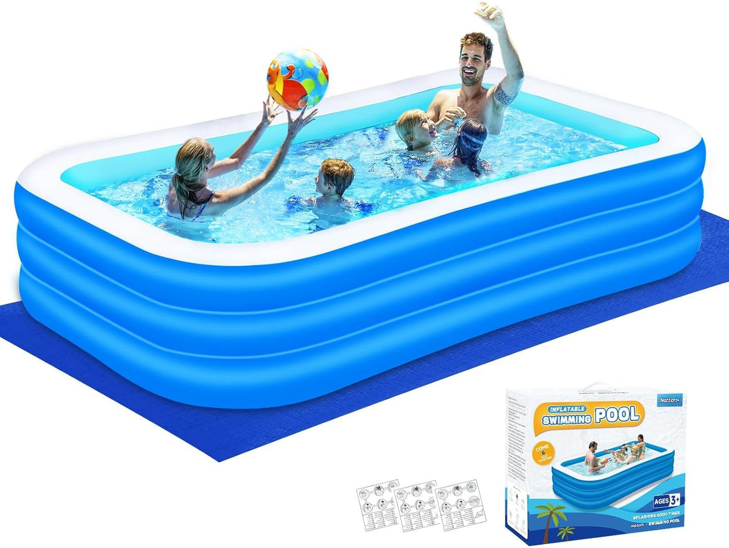 Nattork Inflatable Swimming Pool for Family Fun and Relaxation