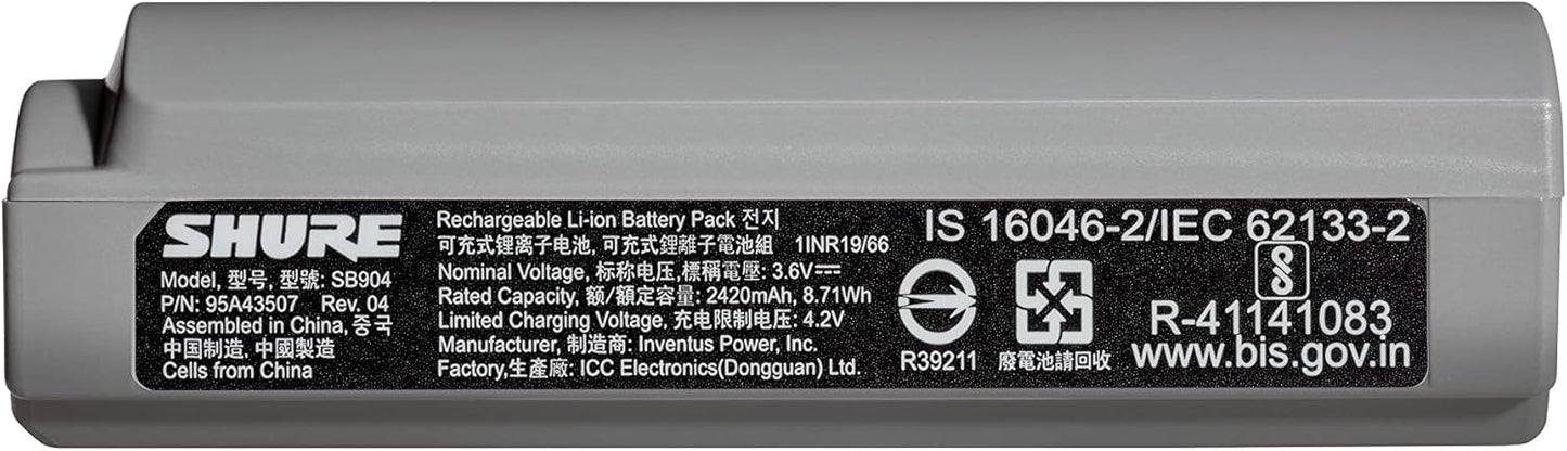 Shure GLX-D+ Dual Band SB904 Battery for Wireless Systems