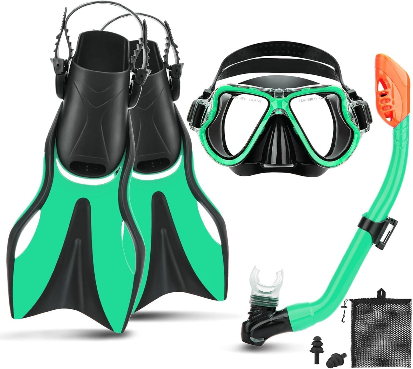 Panoramic View Kids Snorkel Set - Anti Fog Mask, Dry Top Snorkel