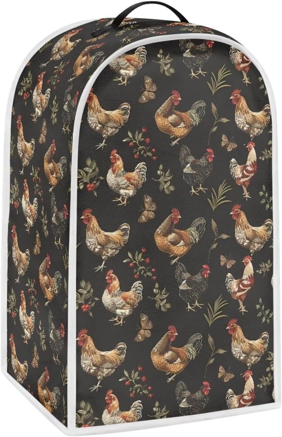 Dust-Proof Blender Cover, Machine Washable, Rooster Leaf Black