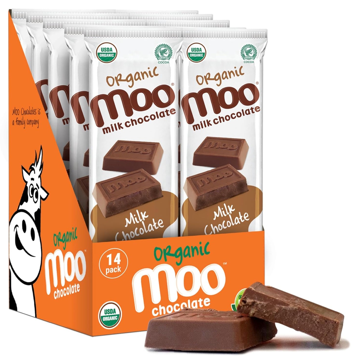 Moo Chocolates Organic Solid Milk Chocolate Bars for Snacking