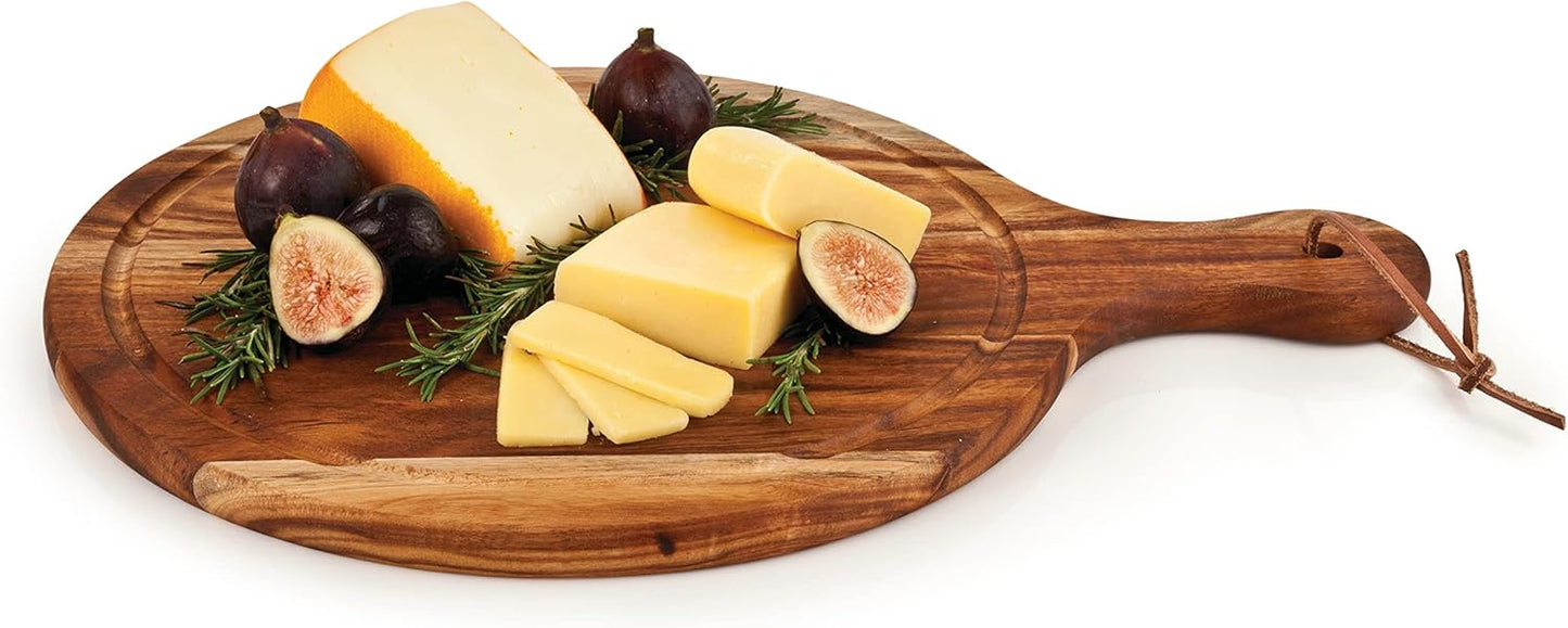 Elegant Acacia Wood Cheese Board Paddle for Charcuterie Lovers